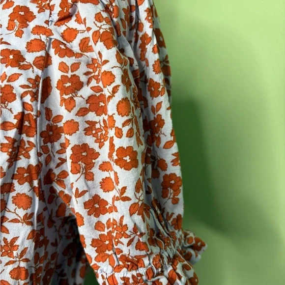 Madewell Rust Floral Midi Dress 10 - Picture 5 of 14